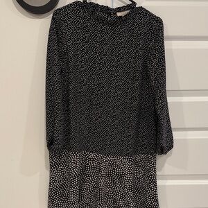 Elegant Black and White Polka Dot Dress